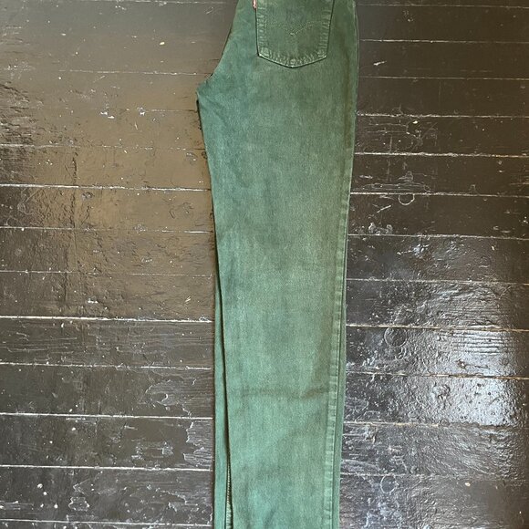 Rare Vintage 1990s Green Levi's 512 High Waisted Slim Fit Tapered Leg - 7M - Picture 2 of 6